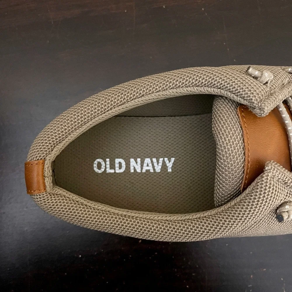 Old Navy Mens Knit Boat Shoes Taupe Brown Slip On Moc Toe Loafers Size‎ 9